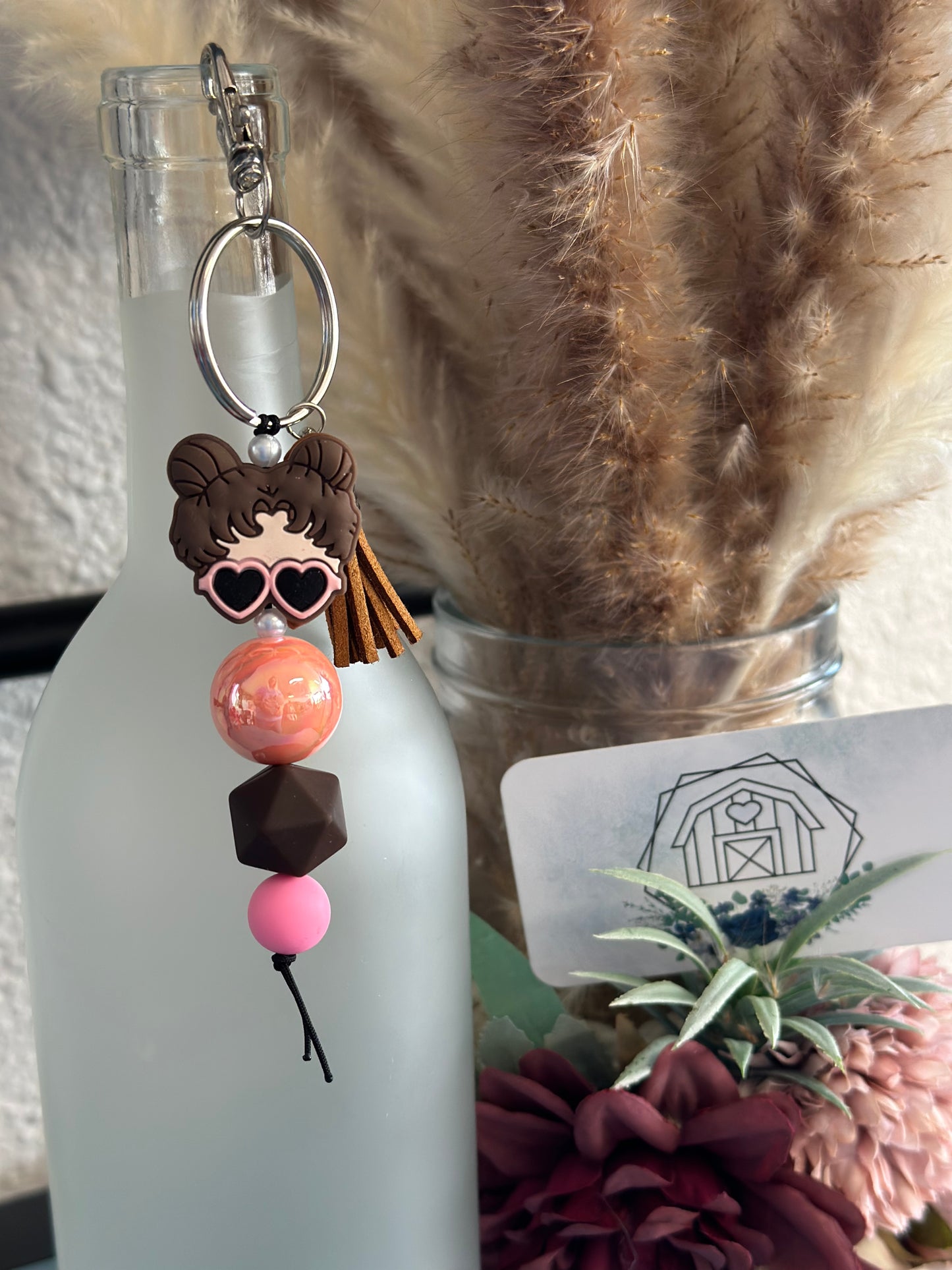 Girl Bun keychain