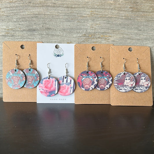 1” circle drops Earrings