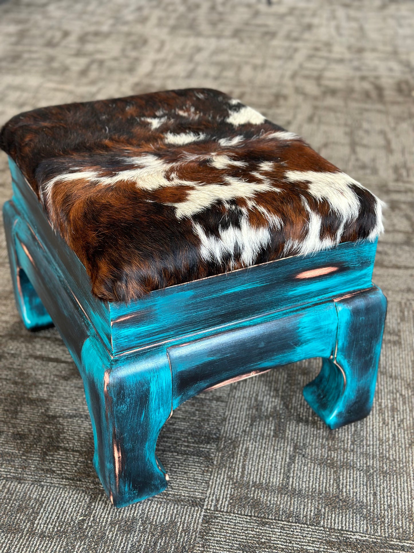 Cowhide Footstool