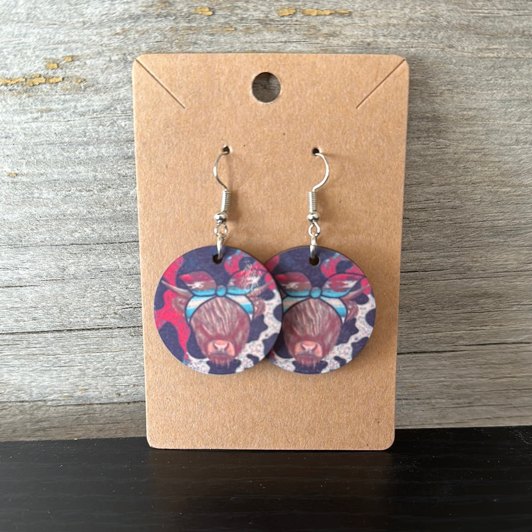 1” circle drops Earrings