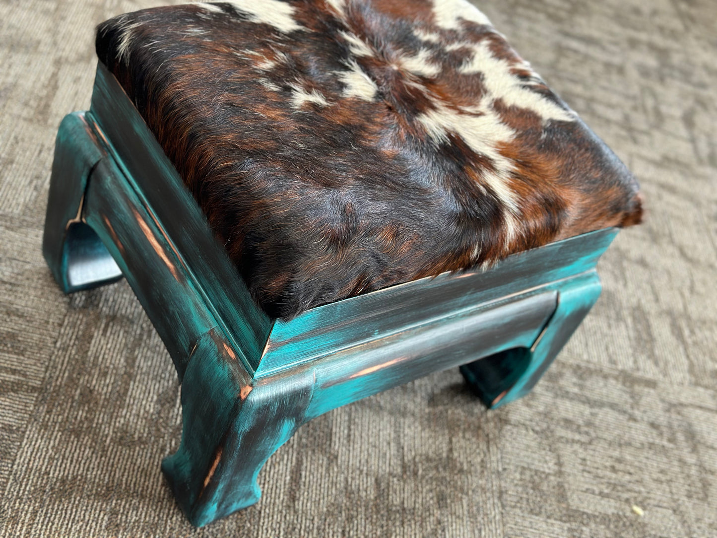 Cowhide Footstool