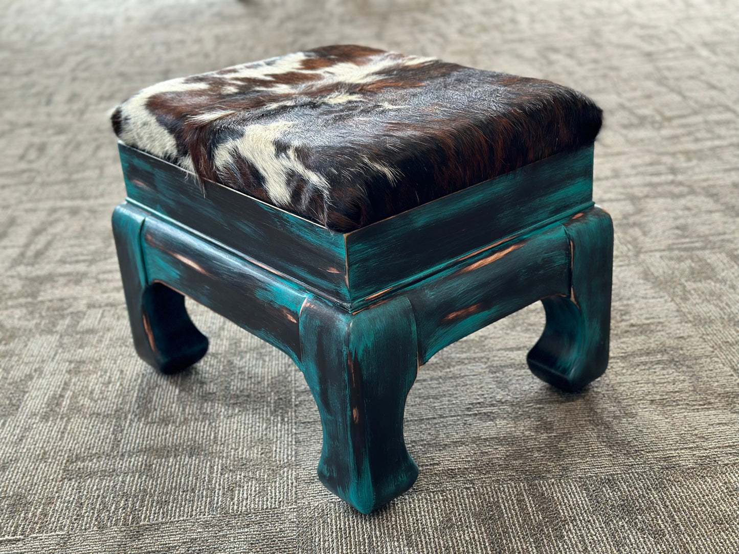 Cowhide Footstool