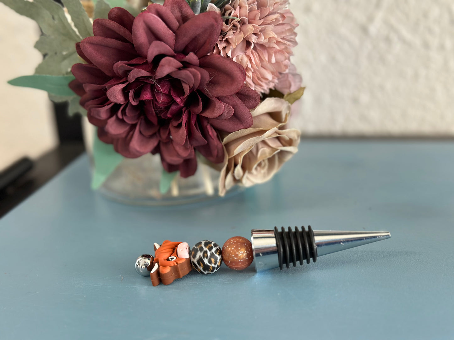 Highland Cow Head Bottle Stopper